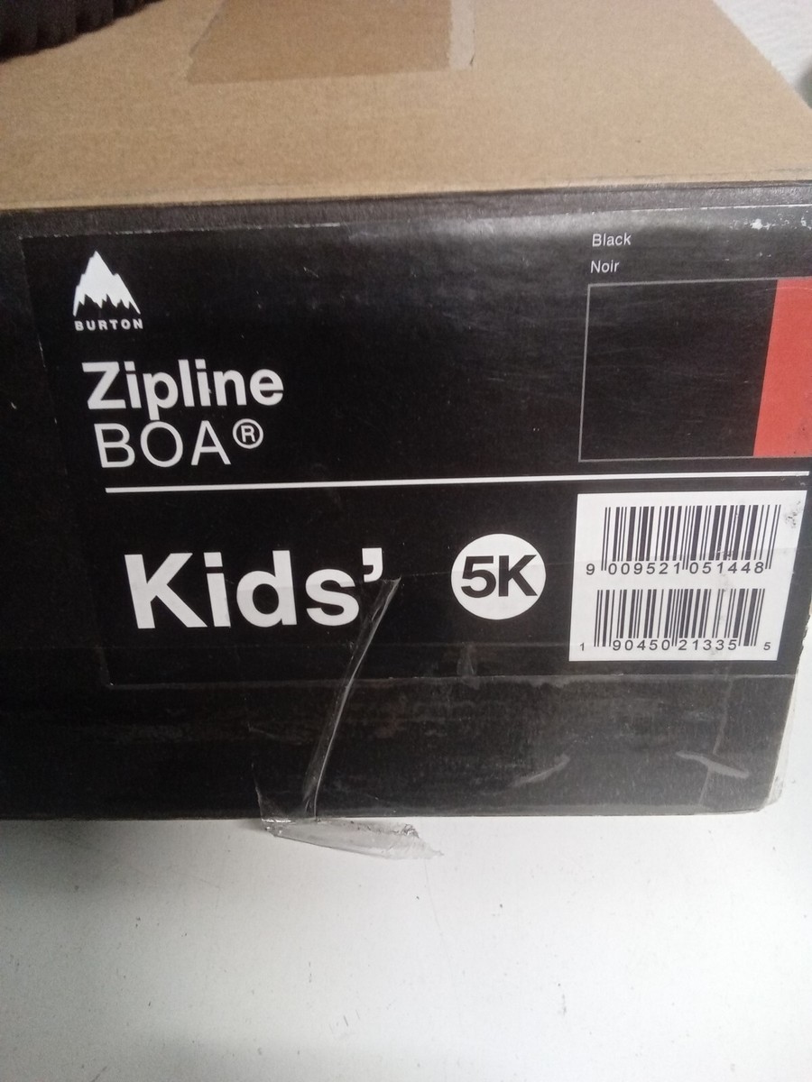 2023 Burton Kids Zipline BOA Snowboard boots, size 5K, black 2023 Burton Kids Zipline BOA Snowboard boots, size 5K, black