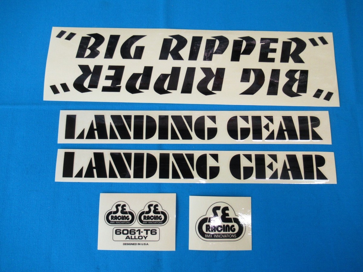 SE Racing Big Ripper Decal Pack Set Black Yellow New