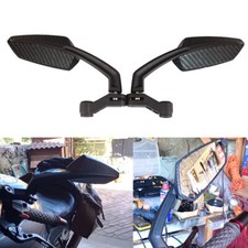 Pair Wing Side Mirrors Rearview CARBON For Honda MSX125 Grom PCX125 CB125 CB750