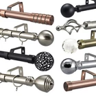 Curtain Poles 19mm Extendable Eyelet Metal Rail Rod Black Copper Chrome Brass