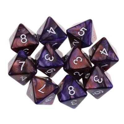 10 Stück 8-seitige Würfel D8 polyedrische Würfel für RPG Neu