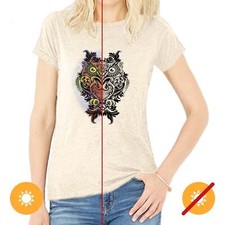 Women Crew Tee - Ornate Owl - Grey by DelSol for Women - 1 Pc T-Shirt Medium 