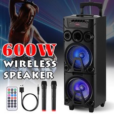 Portable Bluetooth PA Speaker 8'' Sub Woofer Heavy Bass Loud Sound Party System