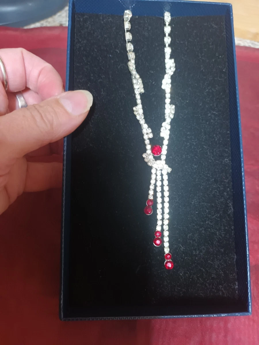 Ladies Beautiful NEW Diamante Necklace In Box From Danbury Mint eBay