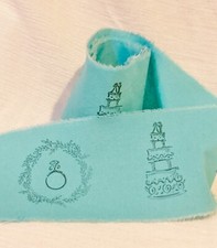 Wedding Cake Wedding Ring Hand Stamped Ribbon Trim