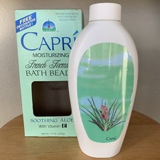 Vintage 90s CAPRI Soothing Aloe French Formula Moisturizing Bath Beads 15oz NOS