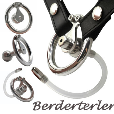 Small Stainless Steel Flat Pad Inverted Male Chastity Device Plug Anti-Off Cage