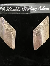 Vintage Diablo MFG Sterling Earrings Western English Collectible New Old Stock