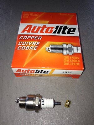 FOUR(4) Autolite 2974 Spark Plug BOX fits MANY Lawn/Garden/Small Engine 
