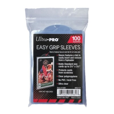 Ultra PRO 100 x Easy Grip Sleeves Ultra Clear Pull Tab Sleeves Standard Size