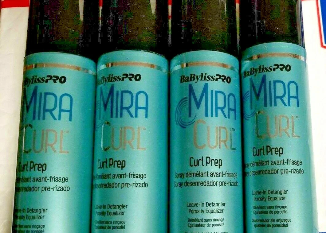 4 x BaByliss PRO MIRA CURL Curl Prep Leave In Detangler Spray 8
