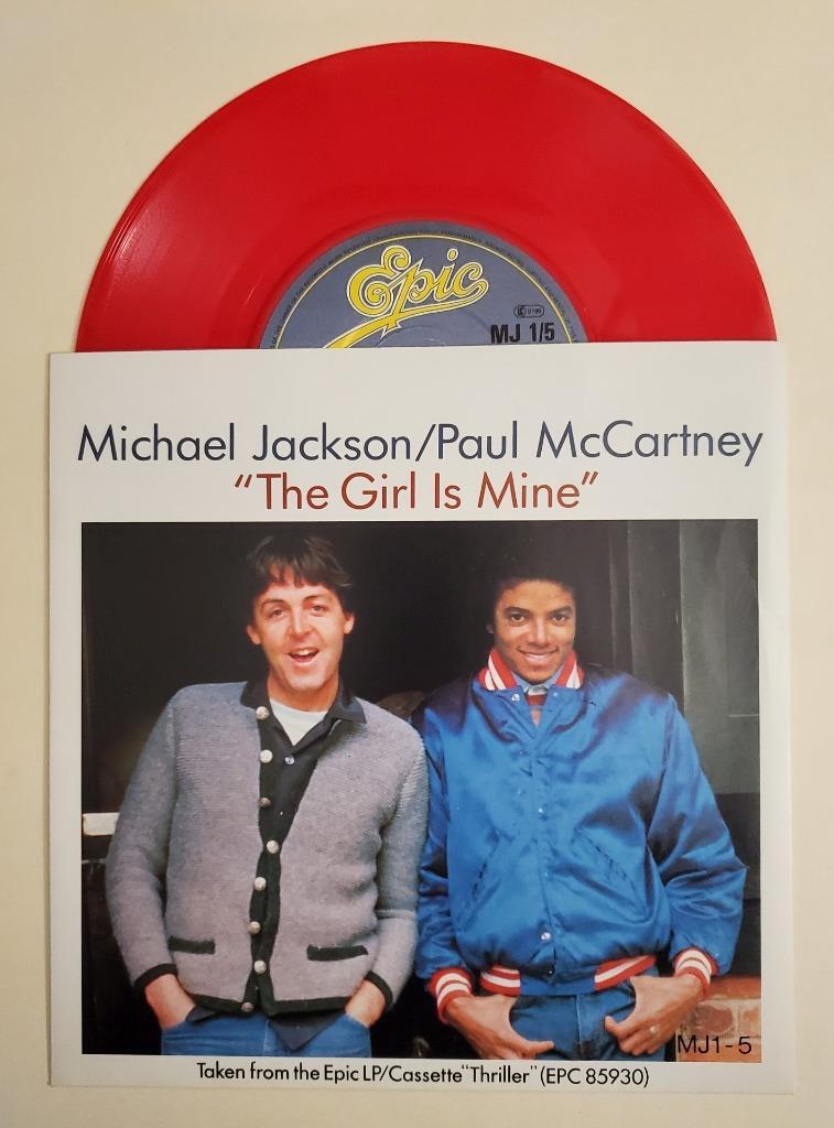 Michael Jackson Paul McCartney UK 45 THE GIRL IS MINE w/PC RED