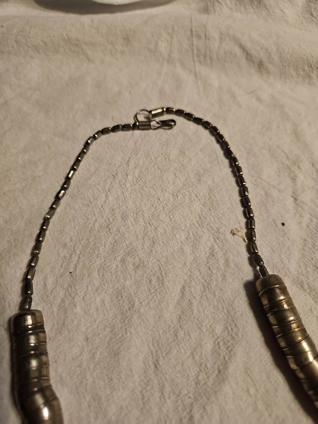 Silver Interlocking Bead Necklace - image 3