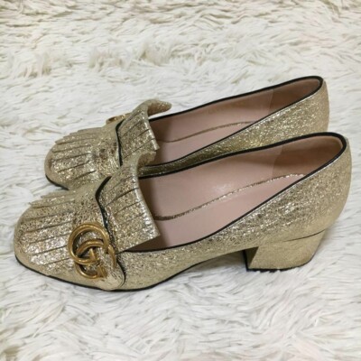 靴 Gucci Marmont heel 38.5/24.5cm Brown 11A 靴 Gucci Marmont heel 38.5/24.5cm Brown 11A GUCCI Middle Heels GG