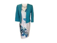 Jacques Vert Shantung Ellie & Peacock dress jacket S 16 Bnwt