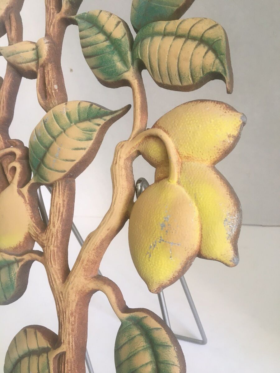 Vintage Sexton USA Cast Aluminum Potted Lemon Tree Wall Vintage Sexton USA Cast Aluminum Potted Lemon Tree Wall