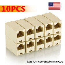 Pack of 10 RJ45 Coupler Cat5e Ethernet Network Cable Connector Extension US
