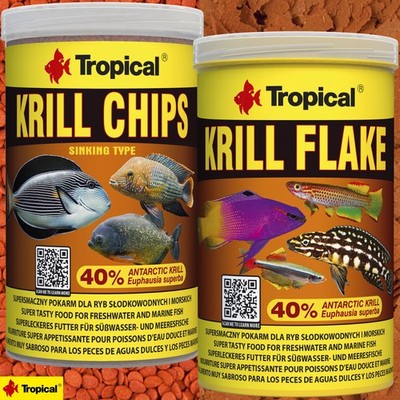 Tropical Krill Chips  + Krill Flake 2x 1L Aquarium Fischfutter
