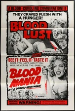 Blood Lust / Blood Mania (1970s) Original Horror Poster Folded 27x41