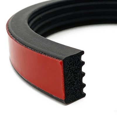 Ribbed Foam Rubber Weather Stripping with Tape 32.8Feet Self-Adhesive EPDM Seal