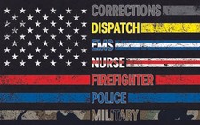 No One Fights Alone Flag 3x5 FT, First Responders American Flags Office Garage 