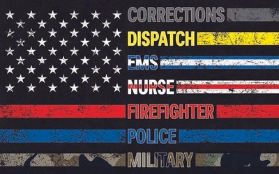 No One Fights Alone Flag 3x5 FT, First Responders American Flags Office Garage 