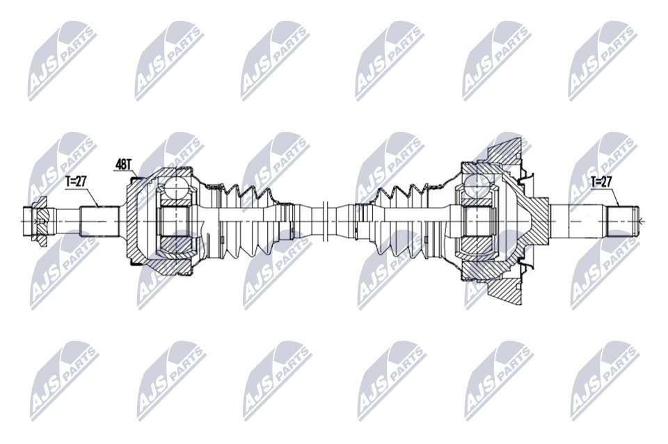 DRIVE SHAFT NPW-ME-189 FOR MERCEDES-BENZ OM 648.961 3.2L 6cyl E-CLASS 5.0L 8cyl - Image 4