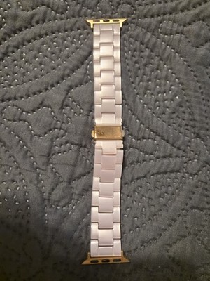 MICHELE White Ceramic & Rose Gold-Tone Stainless Steel Apple Watch Band Bracelet