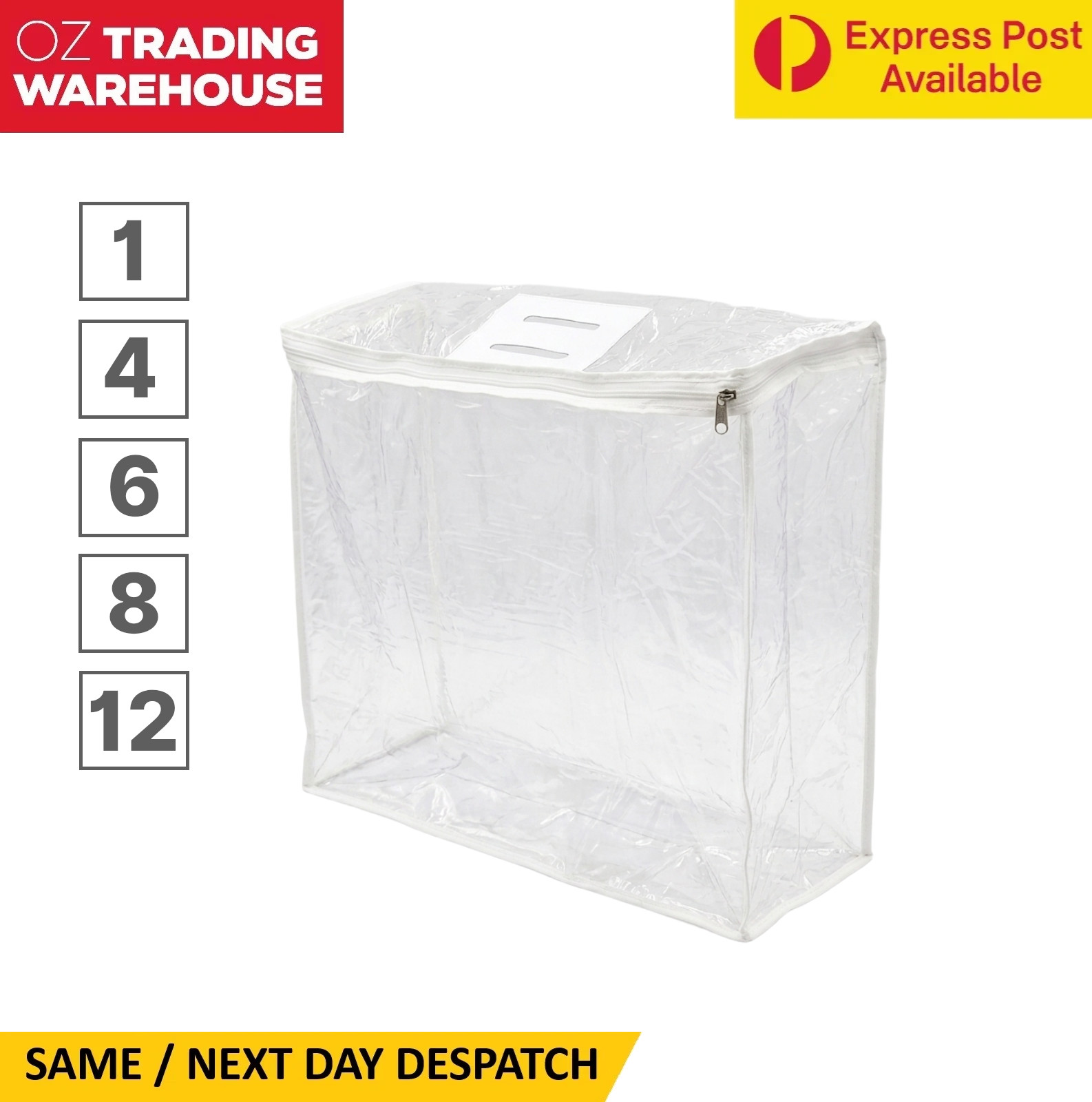 Clothes Quilt Blanket Storage Bag Foldable Organizer Clear Bamboo Zipper Box
