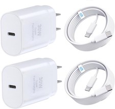 2-Pack 30W USB-C Fast Charger Wall Adapter for iPhone 17 16, Galaxy S26 S25 Ultr