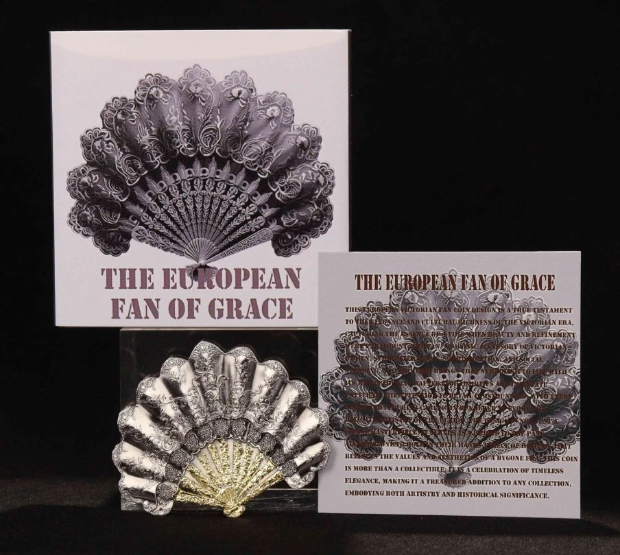 Impresionante 2025 2 OZ Plata .999 Camerún El Fan Europeo de la Gracia Dorado Foto 3 de 4