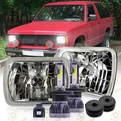 Pair For 82-93 Chevy S10 Blazer GMC S15 7X6'' Projector LED Headlights Hi/Lo Beam