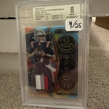 2022 Panini Select Draft Selections Memorabilia Bailey Zappe Tie Dye Prizm /25