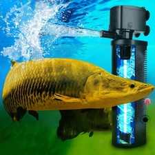 600GPH UV Aquarium Filter for 100-300 Gal Tank, Submersible Canister Filter