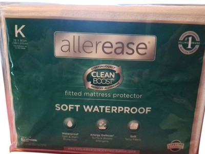 King Size-Allerease  Clean Boost Fitted Mattress Protector Soft Waterprooth.