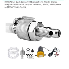 M12X1.75mm Quick Connect Oil Drain Valve Kit Oil Change Pump Extractor 12V