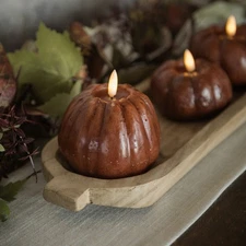 4" BRONZE 3D FLAME TALL PUMPKIN-Ragon House