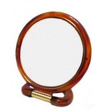 Vintage Round Portable Two Sided Make Up Mirror One Side Magnifying Mirror