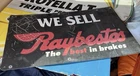Vintage RAYBESTOS SIGN Brake & Safety CenterGas Station Metal RARE HTF