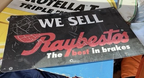 Vintage RAYBESTOS SIGN Brake & Safety CenterGas Station Metal RARE HTF