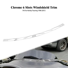Chrome Windshield Trim 6 Slots Batwing Fairing For Harley Touring FLHT 09-13