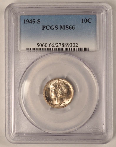 1945 s Mercury Silver Dime - PCGS MS66 - FREE SHIPPING! G2109