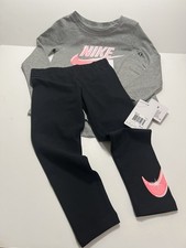 Size 5 NIKE AUTHENTIC GIRLS ORIGINAL BRAND 2Pc LS TEE  LEGGINGS SET MSRP 48