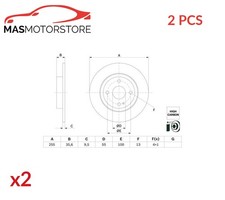 BREMSSCHEIBEN SATZ PAAR BOSCH 0 986 479 G72 2PCS A FÜR MAZDA MX-5 IV,MX-5 RF,2