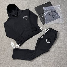 Fleece-Lined Sports Top Hoodie Sweatshirt Pants Sports Set