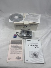 Nikon Coolpix L5 Digital Camera Silver 7.2MP w/ Memory Card - Tested Works