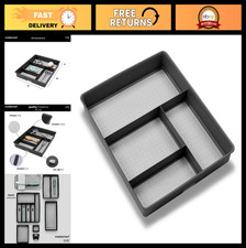 4 Compartment Drawer Organizer - Multi-Purpose Storage for Utensils, Office Tool