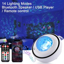 LED Galaxy Projector Starry Sky Star Party Night Light Speaker w/ Remote Control