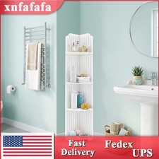 Multi-layer triangular storage rack for bathroom without drilling holes, white