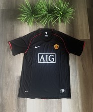 Manchester United 2007/08 Away Retro Soccer Jersey Black Vintage Football Shirt
